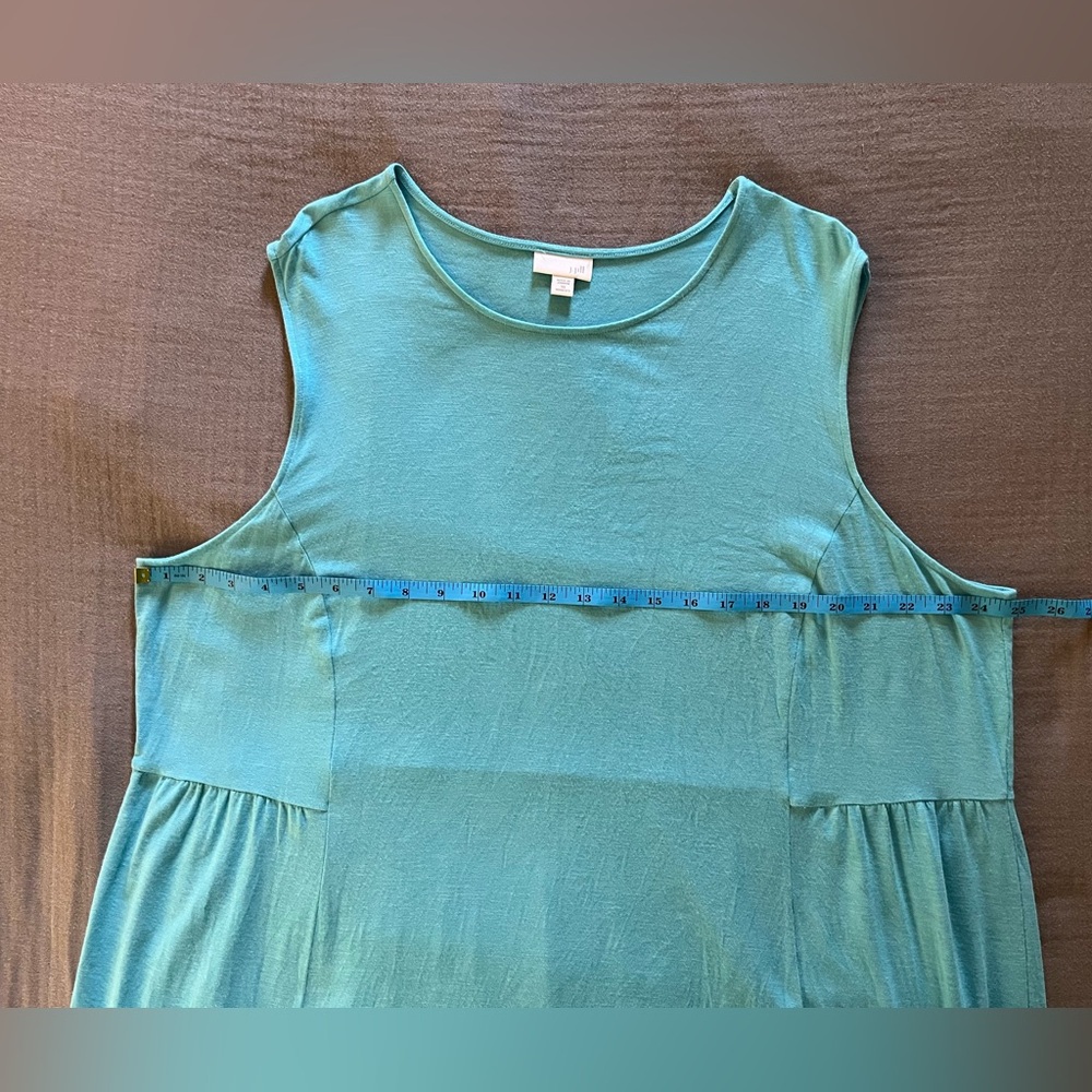 J. Jill Tiffany blue sleeveless maxi dress rayon/spandex lighter weight knit 3X - Picture 4 of 10